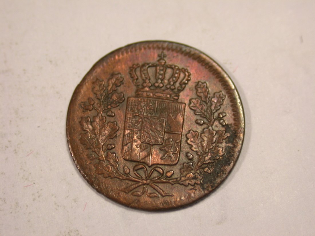  J03  Bayern  1 Heller  1854 in f.vz  Originalbilder   