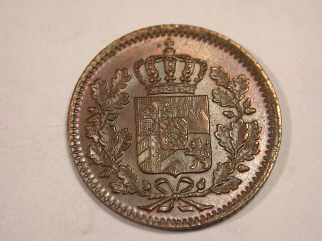  J03  Bayern  1 Pfennig 1850 in f.vz/vz-st   Originalbilder   