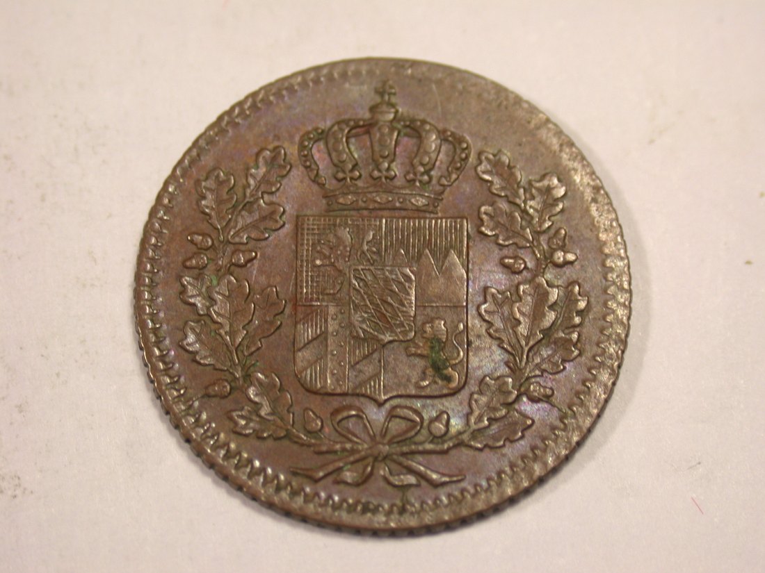  J03  Bayern  1 Pfennig 1853 in ss+  Originalbilder   