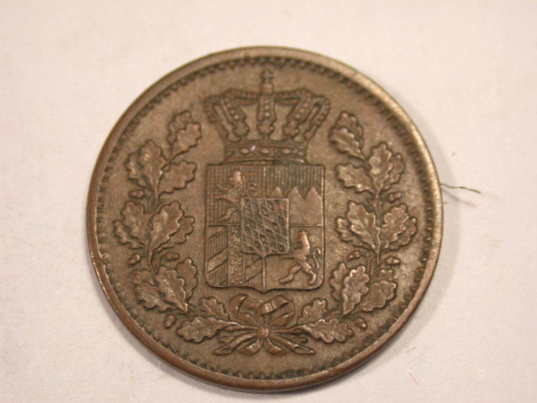  J03  Bayern  1 Pfennig 1863 in f.vz  Originalbilder   