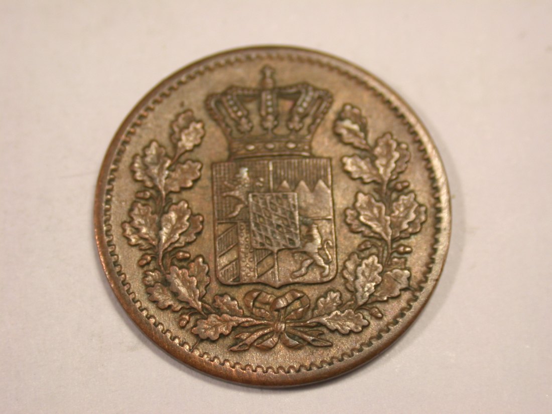  J03  Bayern  1 Pfennig 1861 in vz Originalbilder   
