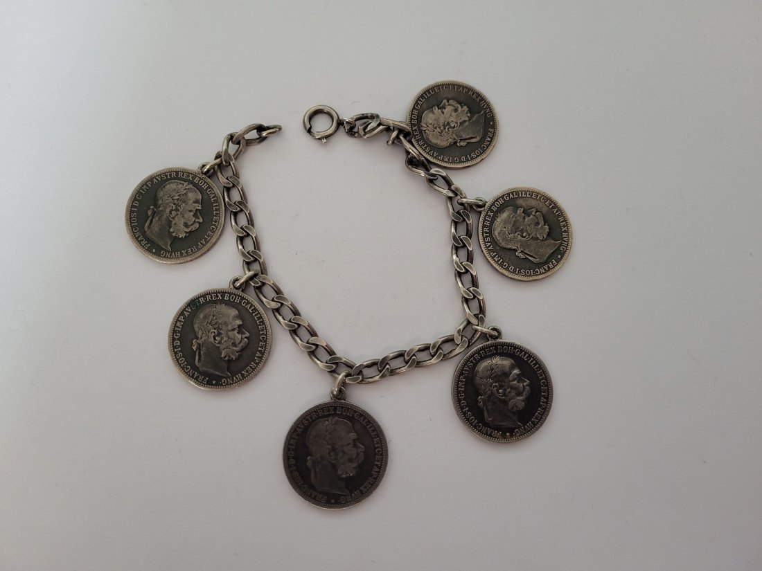  1 Krone Armband Silber/40g Franz Joseph Österreich Spittalgold9800 (1209   
