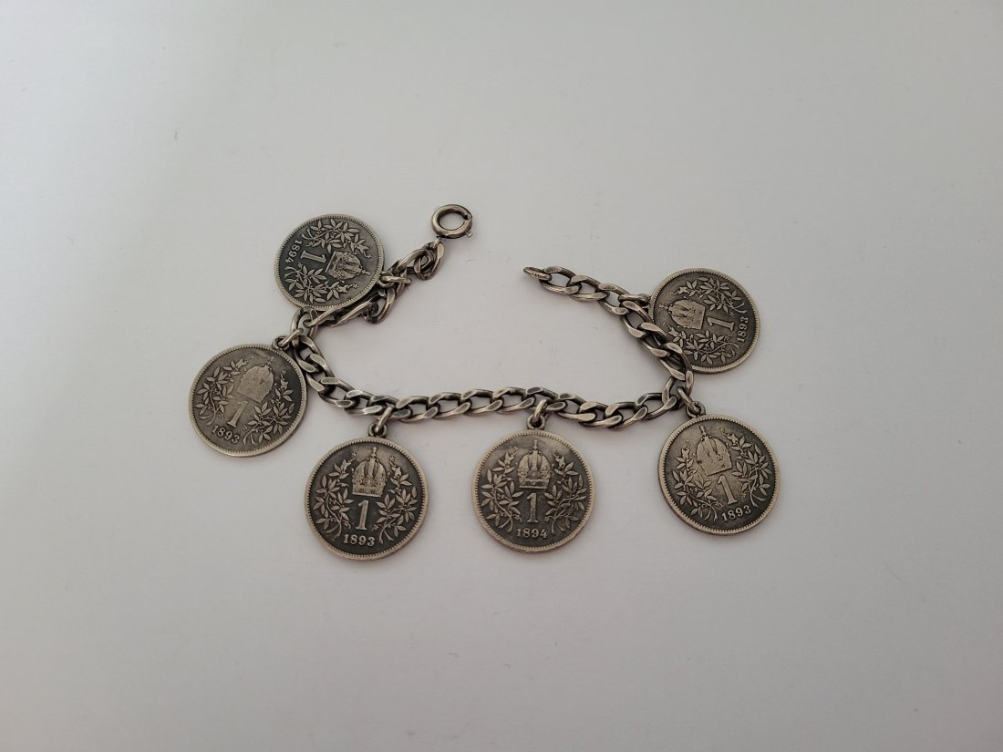  1 Krone Armband Silber/40g Franz Joseph Österreich Spittalgold9800 (1209   