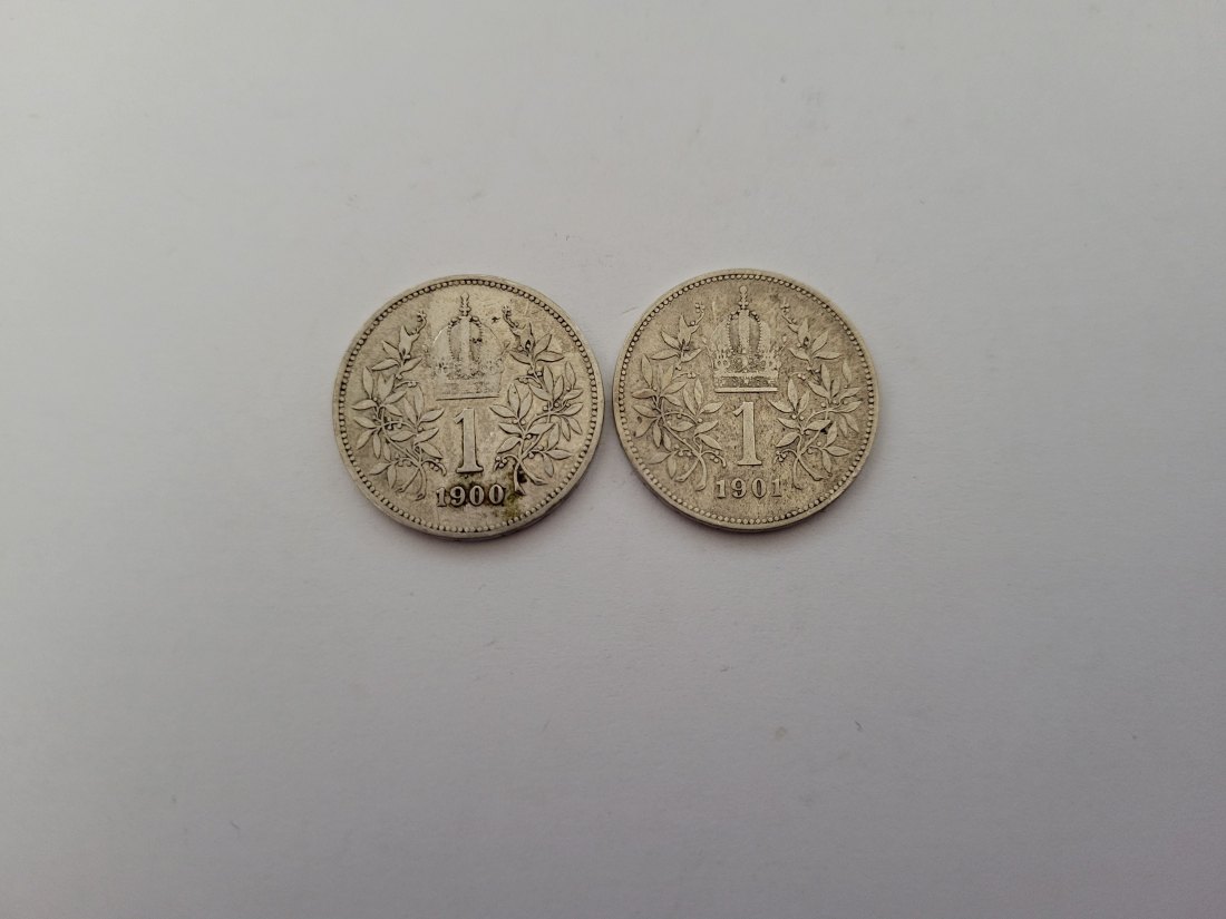  1 Krone 1900 1901 á 4,17g fein silber Kronenwährung Österreich Spittalgold9800 (4508   