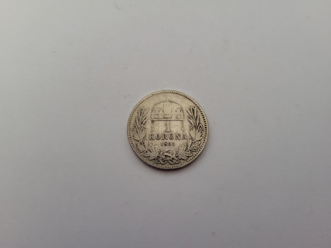  1 Korona 1894 á 4,17g fein Ag Kronenwährung Ungarn Franz Joseph I. Spittalgold9800 (1277   