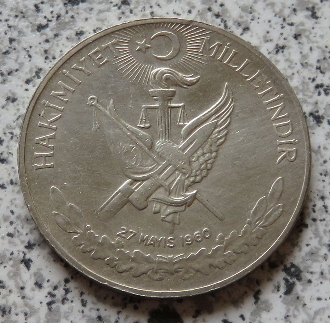  Türkei 10 Lira 1960, Silber   