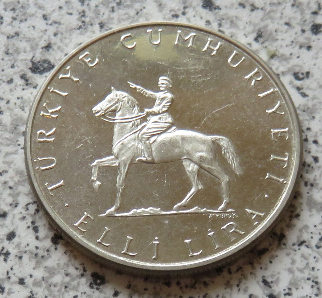 Türkei 50 Lira 1972, Silber   