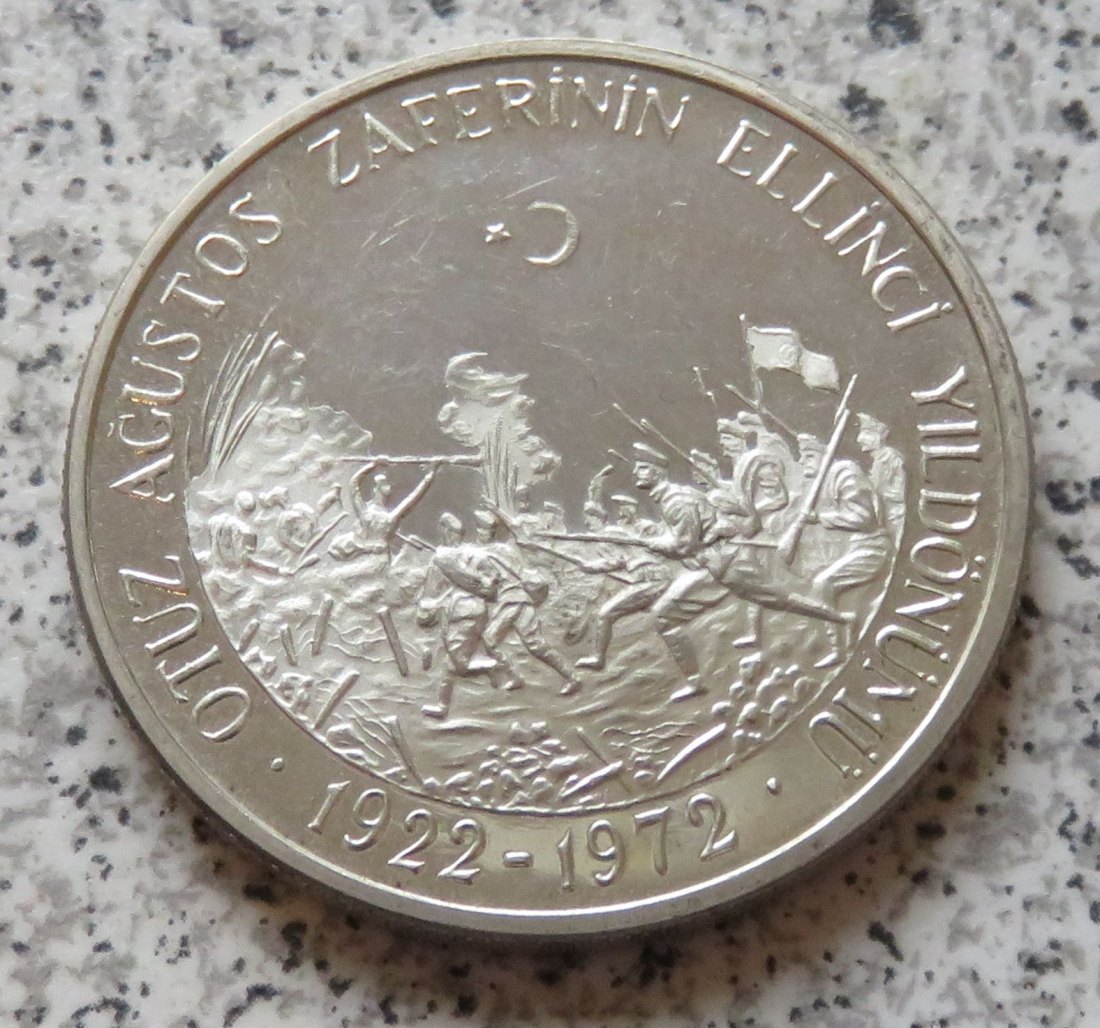  Türkei 50 Lira 1972, Silber   