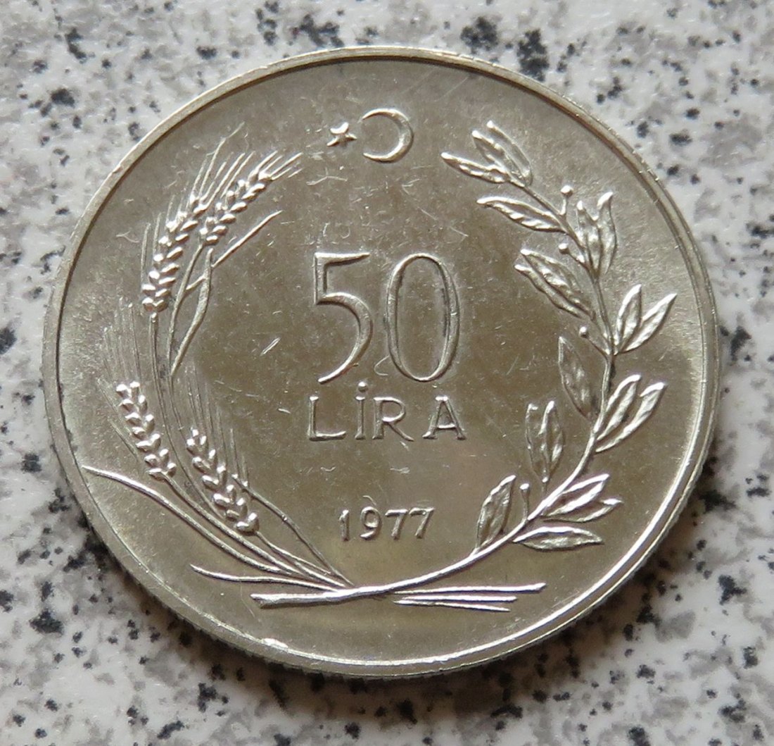  Türkei 50 Lira 1977, Silber   