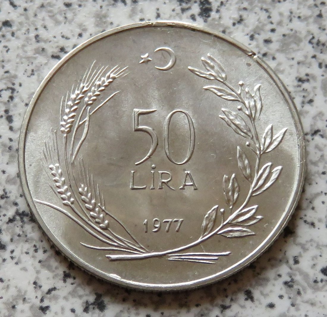  Türkei 50 Lira 1977, Silber   