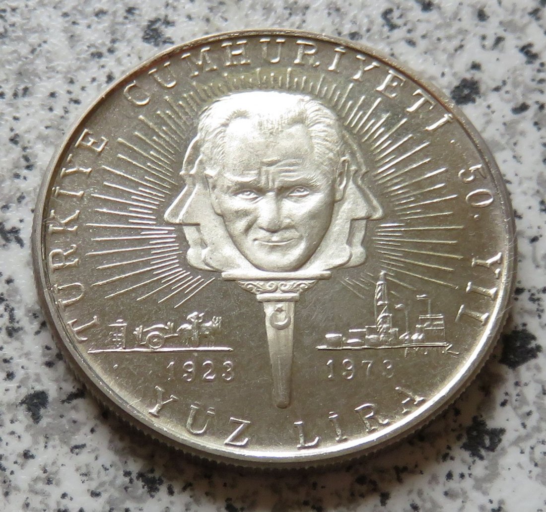  Türkei 100 Lira 1973, Silber   