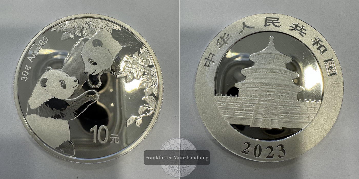  China  10 Yuan  2023  Panda  KM#2750 FM-Frankfurt  Feinsilber: 29,97g   