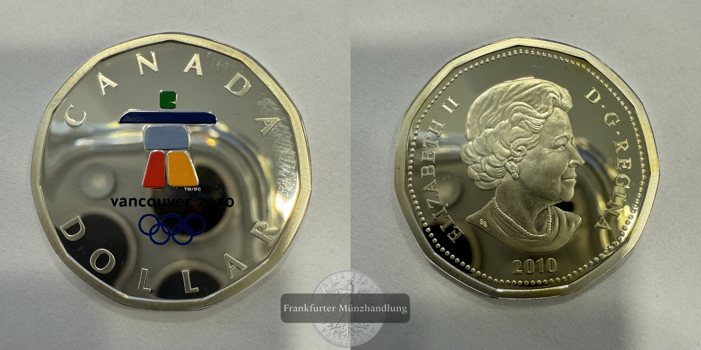  Kanada 1 Dollar 2010 Vancouver (Proof) Elizabeth II FM-Frankfurt KM#883a Feinsilber: 6,475g   