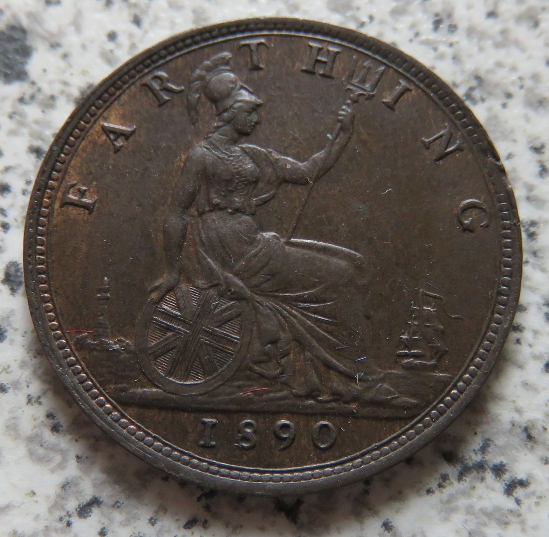  Großbritannien 1 Farthing 1890, Erhaltung   