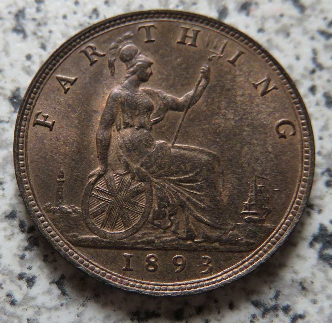  Großbritannien 1 Farthing 1893, Erhaltung   