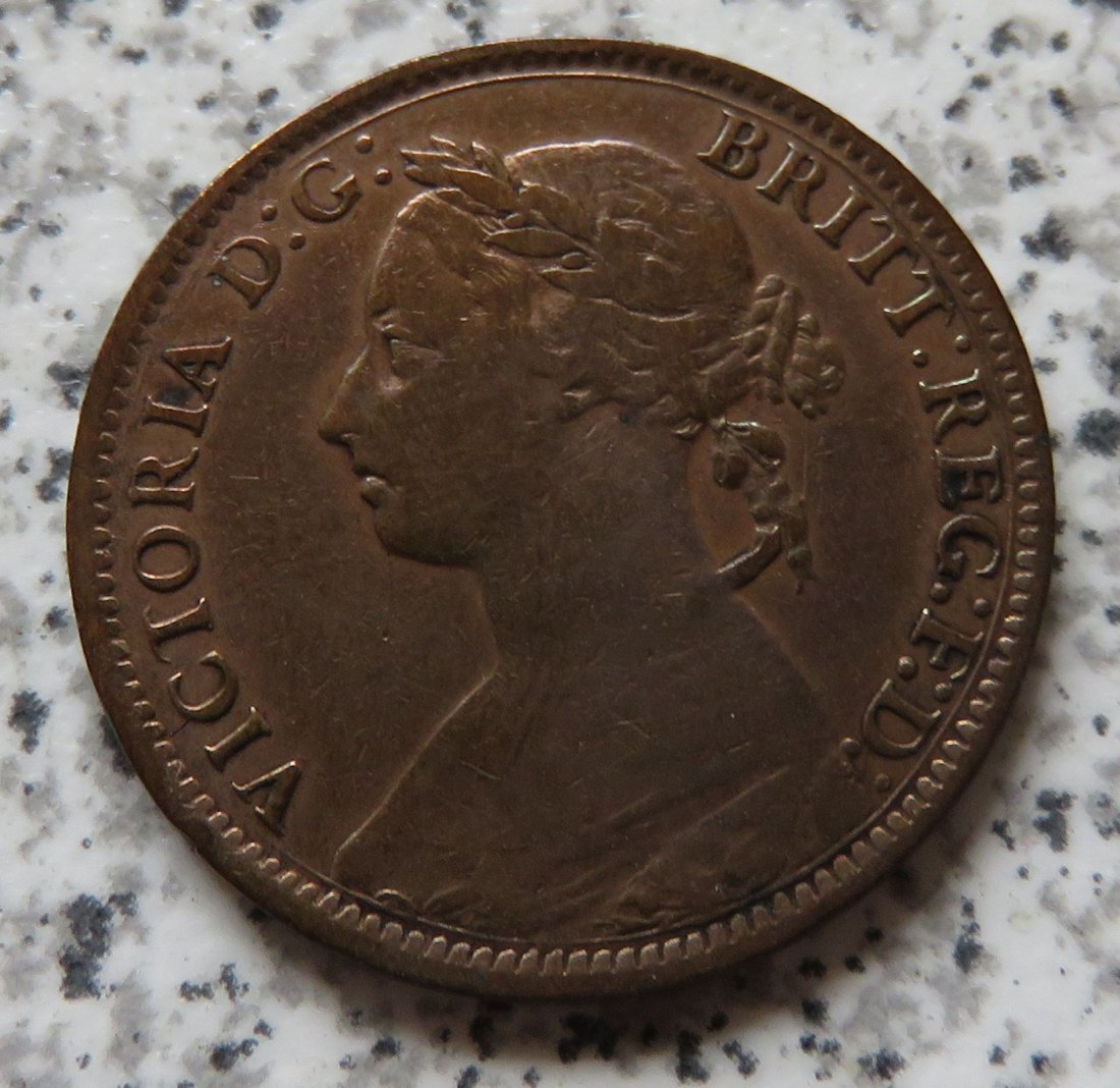  Großbritannien 1 Farthing 1895 Young head, selten, gereinigt   