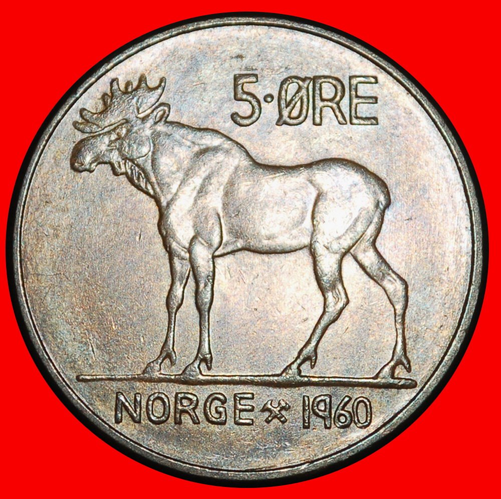 Ⰶ ELK (1958-1973): NORWAY ★5 ORE 1960! OLAV V (1957-1991) JUST PUBLISHED!★ LOW START ★ NO RESERVE!   