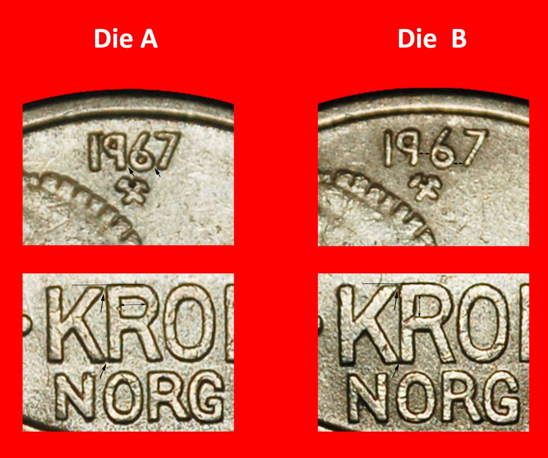 Ⰶ PFERD (1958-1973): NORWEGEN ★ 1 KRONE 1967 2 ENTDECKUNG MÜNZE! OLAV V. (1957-1991)★OHNE VORBEHALT!