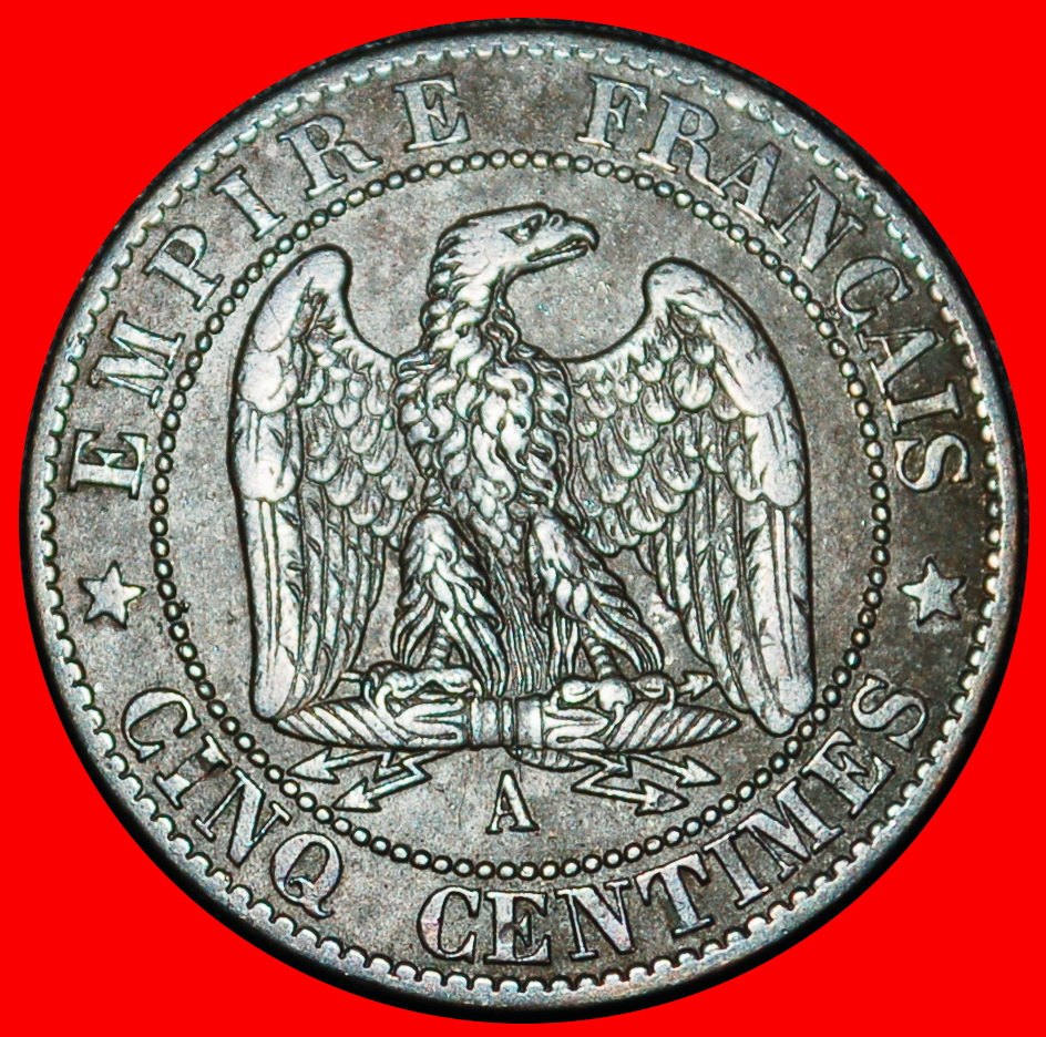  Ⰶ WREATH (1861-1865):FRANCE★5 CENTIMES 1861A ANCHOR★NAPOLEON III (1852-1873)★LOW START ★ NO RESERVE!   