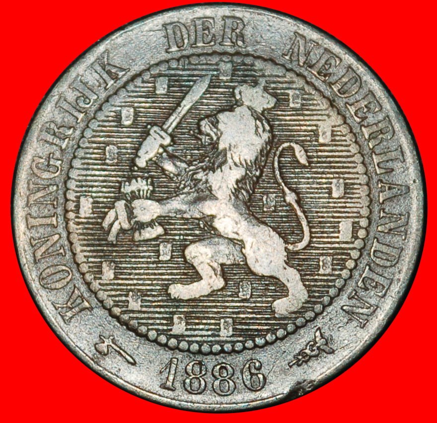 Ⰶ STEIGENDER LÖWE (1877-1898): NIEDERLANDE★2 1/2 CENT 1886! WILHELM III. (1849-1890)★OHNE VORBEHALT!