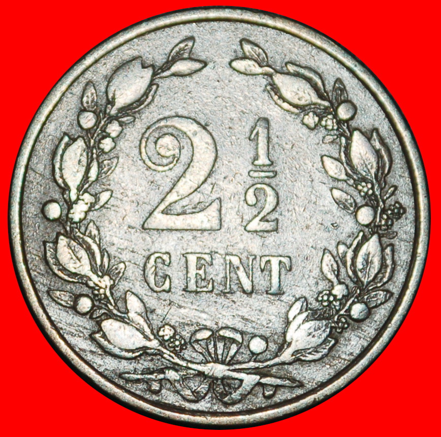  Ⰶ STEIGENDER LÖWE (1877-1898): NIEDERLANDE★2 1/2 CENT 1886! WILHELM III. (1849-1890)★OHNE VORBEHALT!   