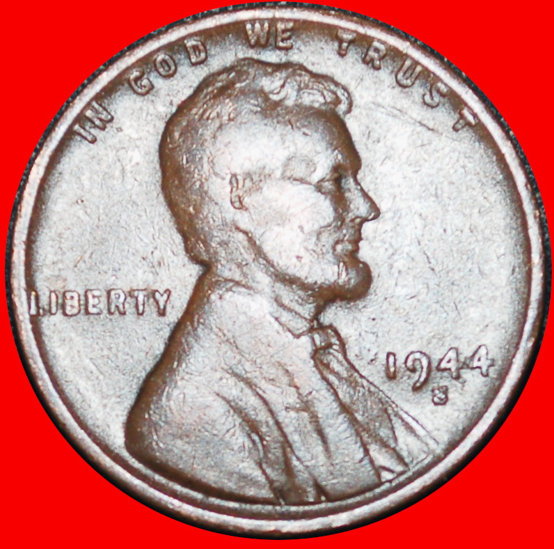 * WEIZEN FRAU PENNY (1909-1958): USA ★ 1 CENT 1944S! LINCOLN (1809-1865)★OHNE VORBEHALT!