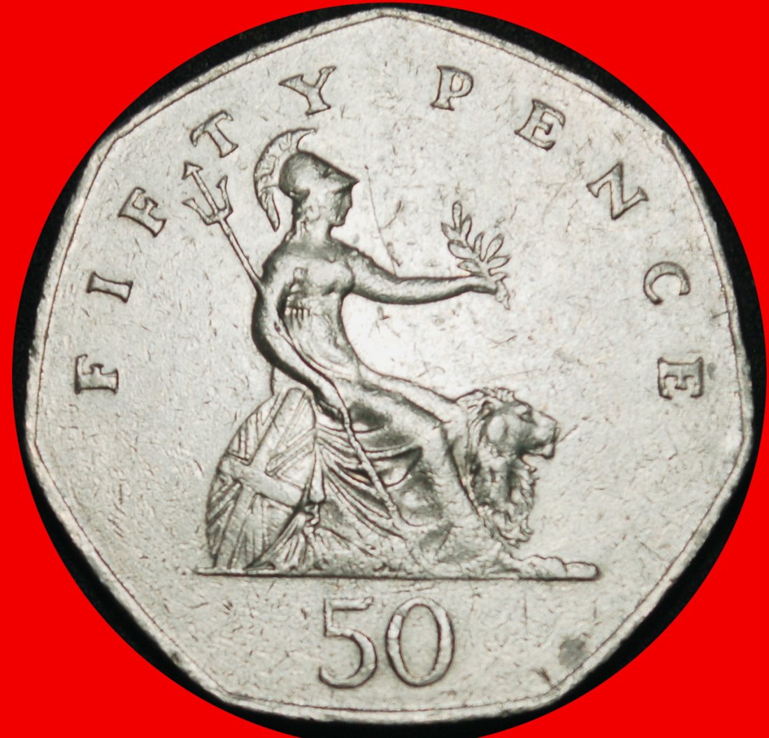 ⰆBIG HEPTAGON (1982-1984):GREAT BRITAIN★50 PENCE 1982★ELIZABETH II 1953-2022★LOW START ★ NO RESERVE!