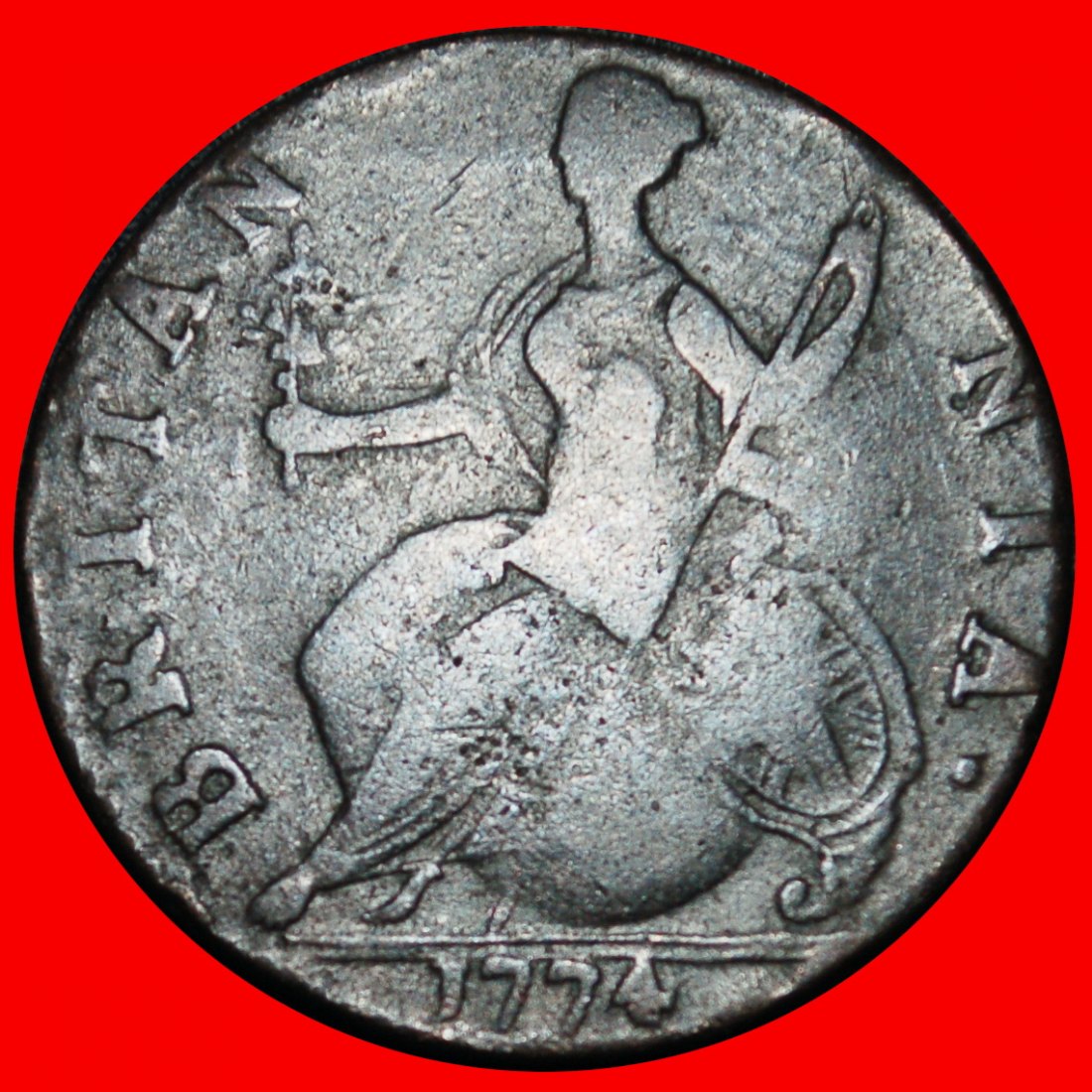  Ⰶ GEORGE III (1760-1820):GREAT BRITAIN★TYPE OF 1/2 PENNY 1774★TYPE 1770-1775★LOW START ★ NO RESERVE!   