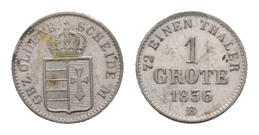  Altdeutschland; Oldenburg; Kleinmünze 1856   