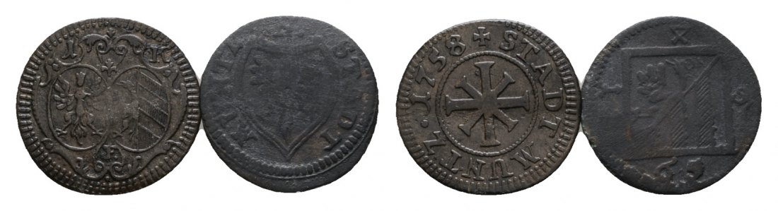  Altdeutschland; 2 Kleinmünzen ?/ 1758   