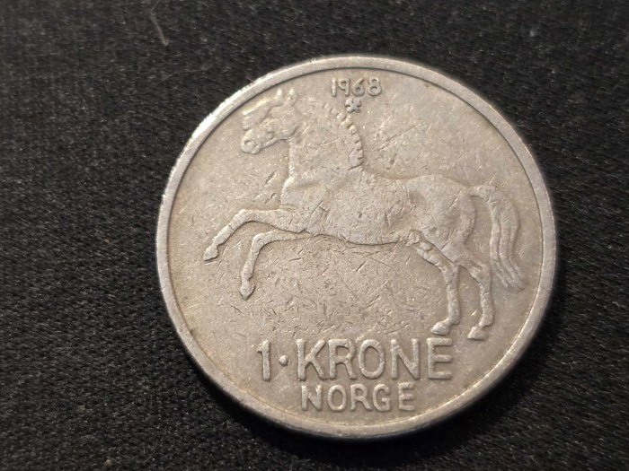  Norwegen 1 Krone 1968 Umlauf   