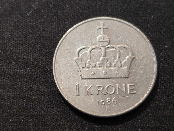  Norwegen 1 Krone 1986 Umlauf   