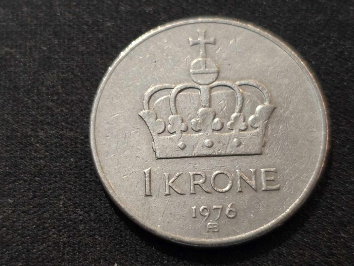  Norwegen 1 Krone 1976 Umlauf   