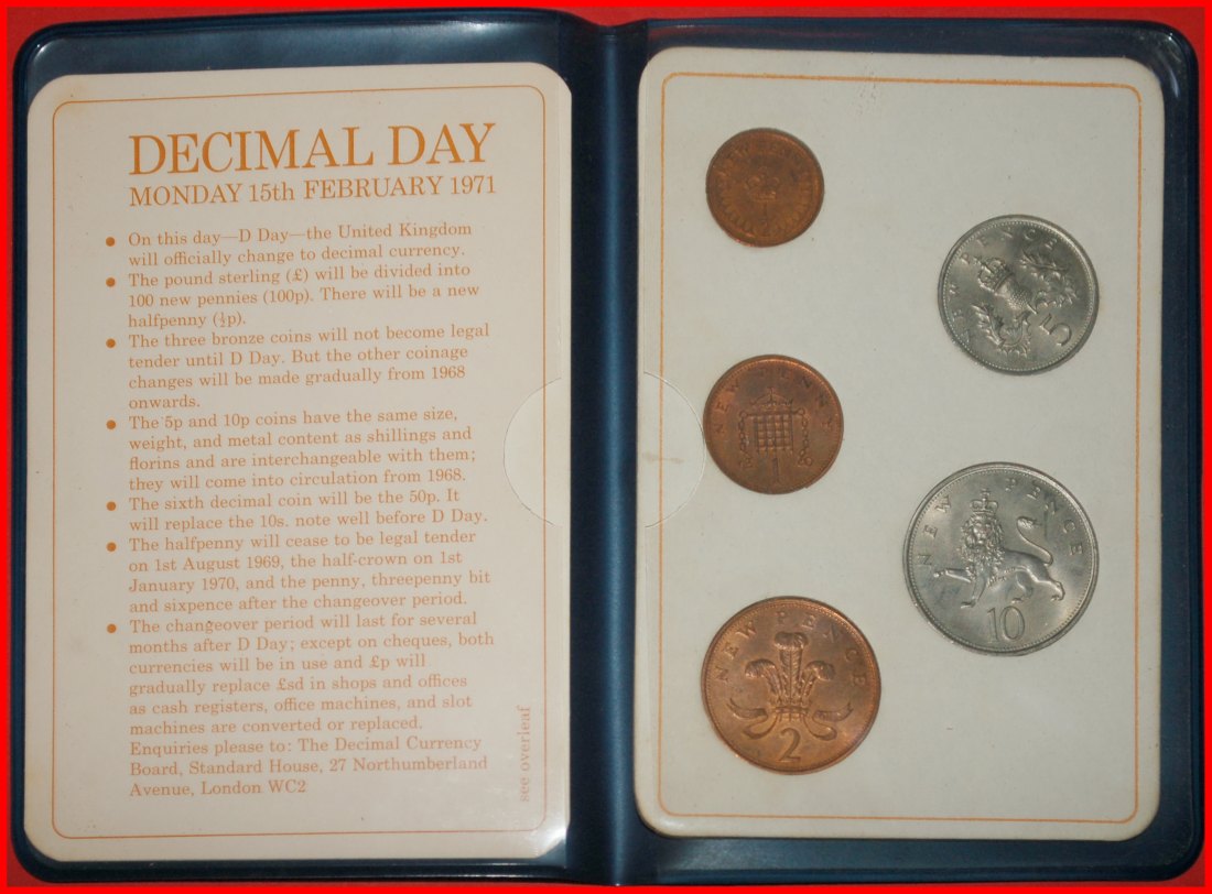 Ⰶ SET 1969-1971:BRITAIN'S FIRST DECIMAL COINS★1/2-1-2-5-10 PENCE UNC★5 COINS★LOW START ★ NO RESERVE!