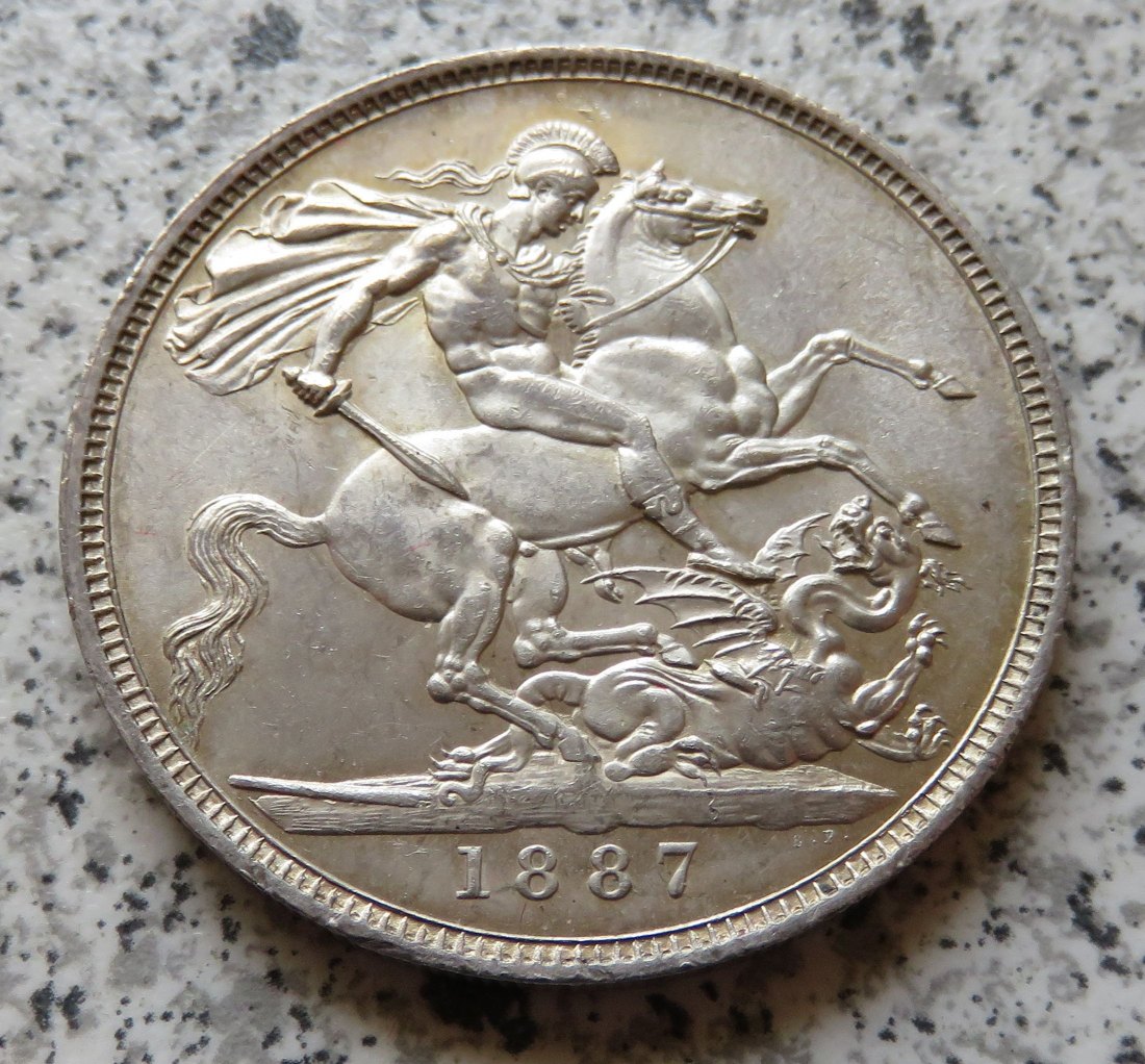  Großbritannien 1 Crown 1887, Erhaltung   