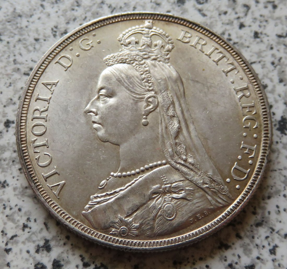  Großbritannien 1 Crown 1887, Erhaltung   