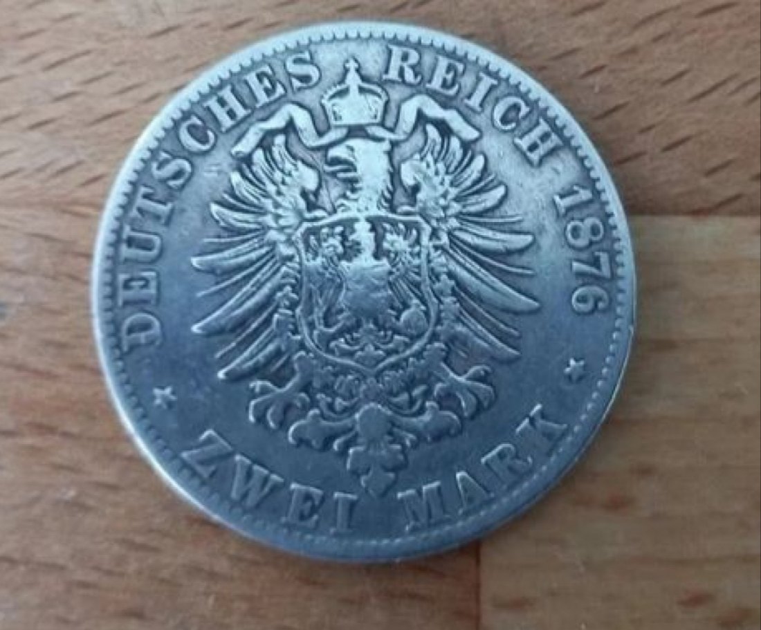  2 MARK Baden 1876 JÄGER 26 SS/VZ   