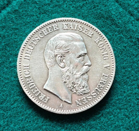  2 MARK Preußen 1888 JÄGER 98 SS/VZ   