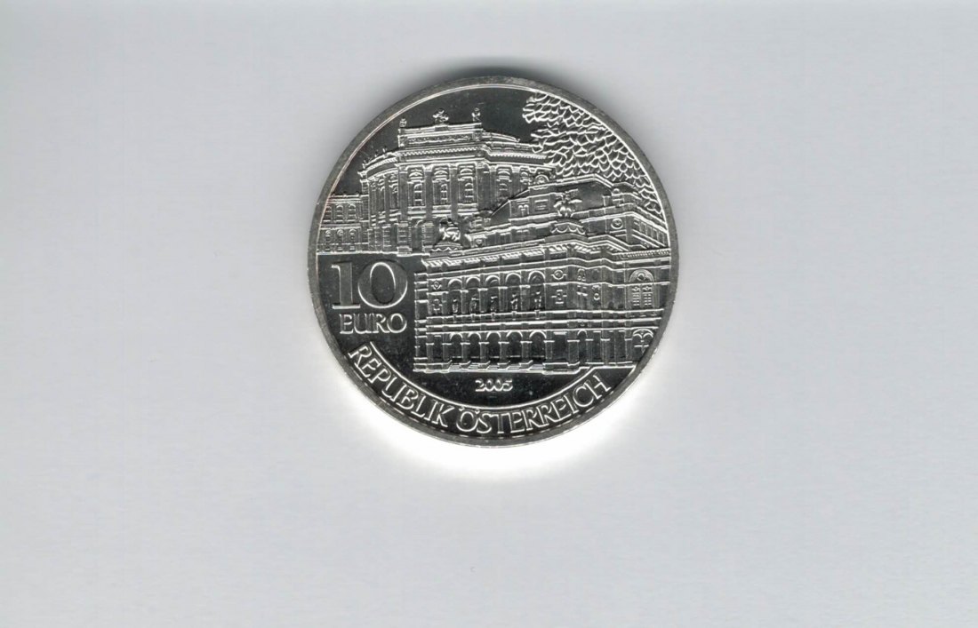  10 Euro 2005 Wiedereröffnung von Burg & Oper Ag 925/16g fein Österreich Spittalgold9800 (4971/8   