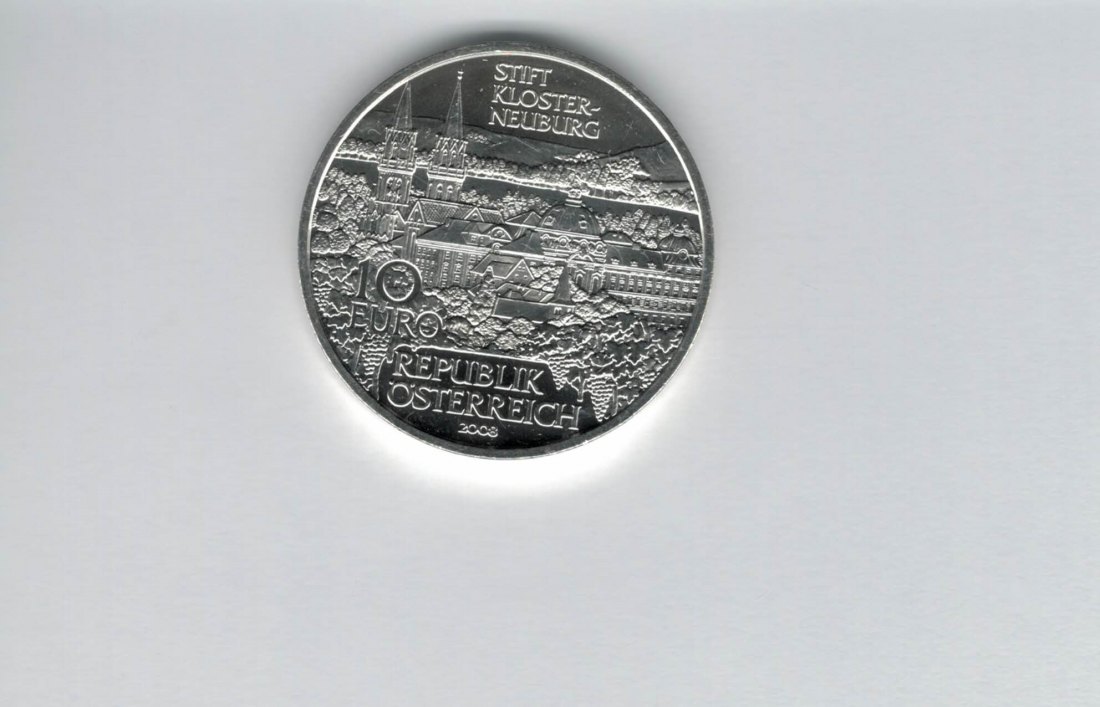  10 Euro 2008 Stift Klosterneuburg silber 925/16g fein Österreich Spittalgold9800 (4971/13   