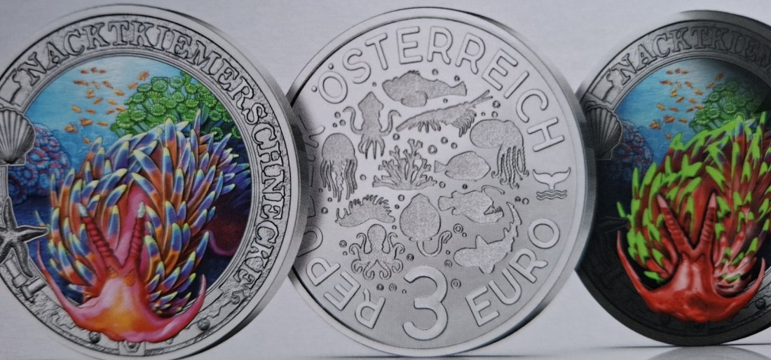  Österreich 3 Euro 2025 Nacktkiemerschnecke Serie Meereswelten   