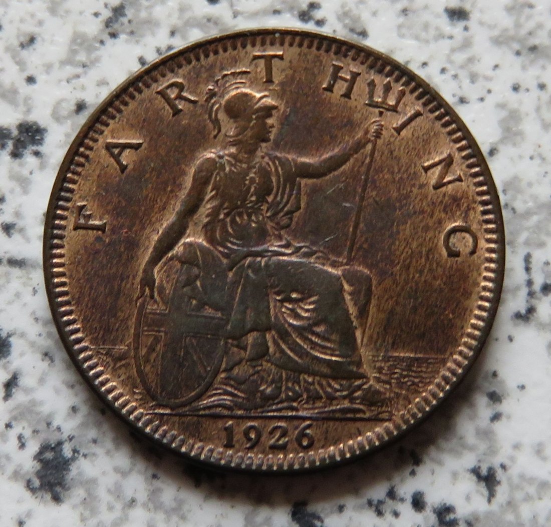  Großbritannien 1 Farthing 1926, Erhaltung!   