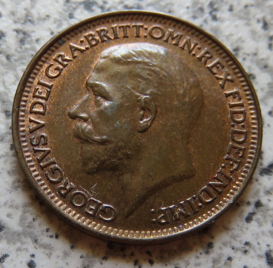  Großbritannien 1 Farthing 1928, Erhaltung   