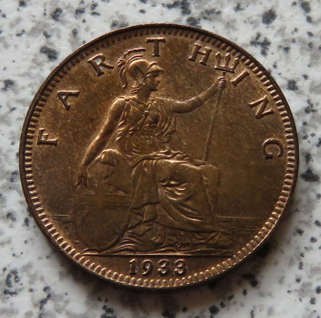  Großbritannien 1 Farthing 1933, Erhaltung   