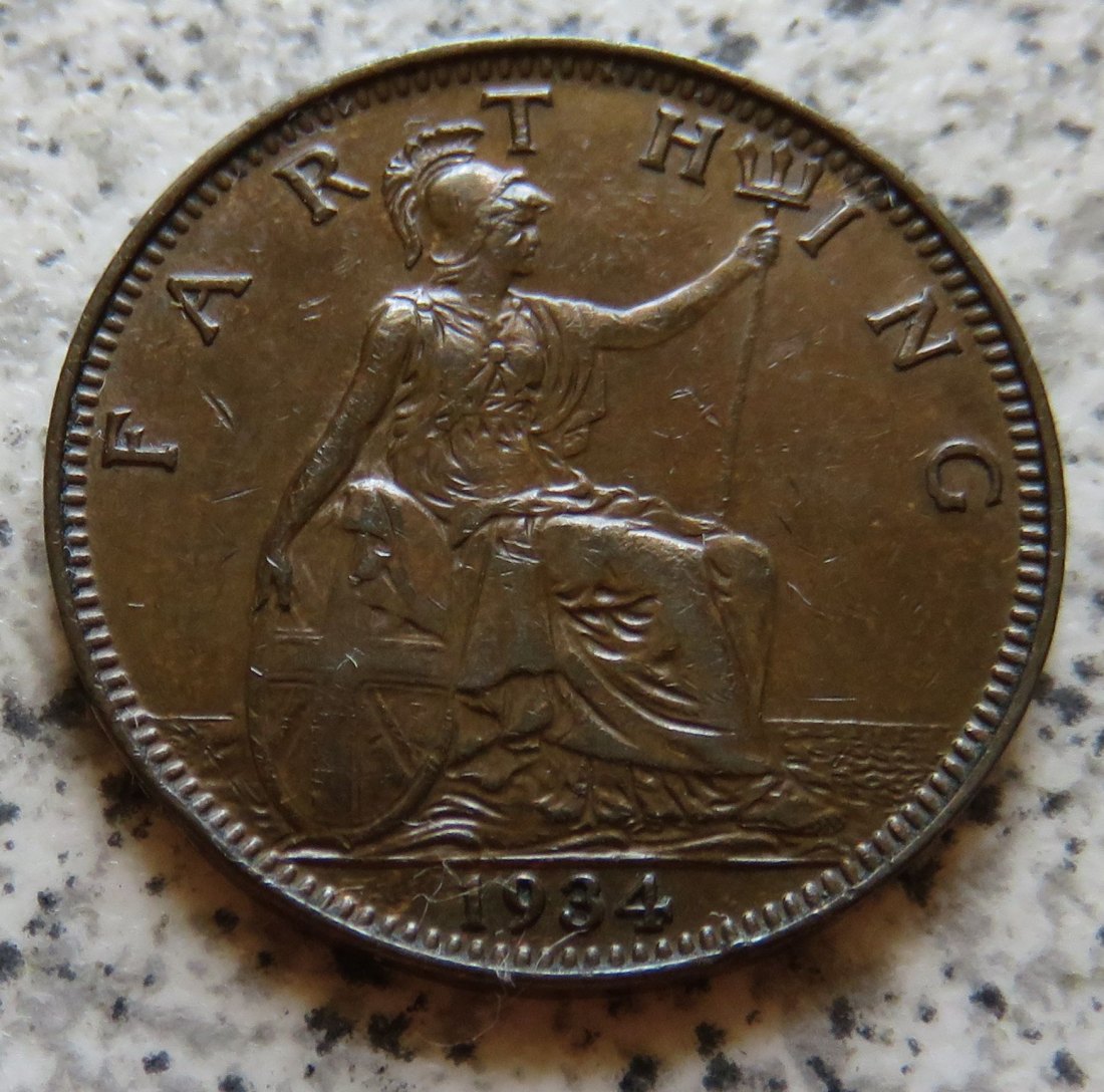  Großbritannien 1 Farthing 1934, besser   