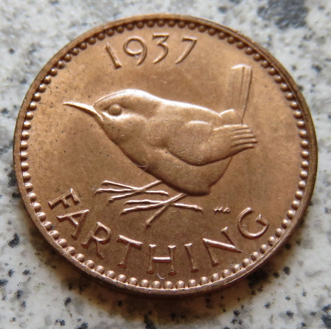  Großbritannien 1 Farthing 1937, Erhaltung   