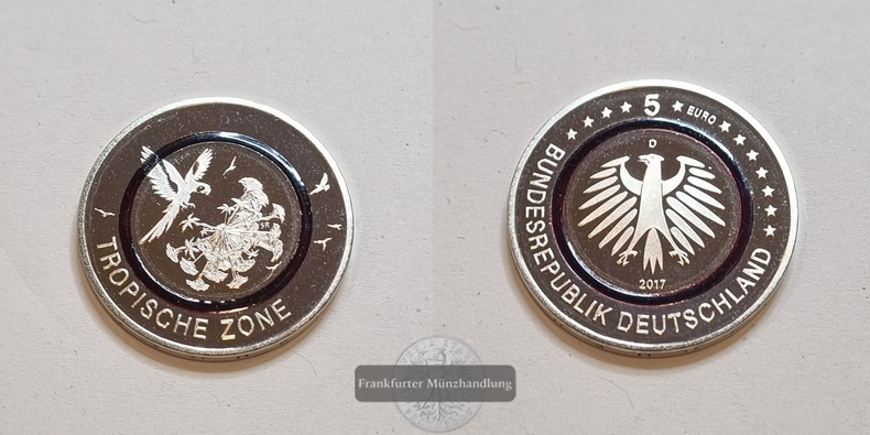  Deutschland 5 Euro 2017 Tropische Zone FM-Frankfurt   