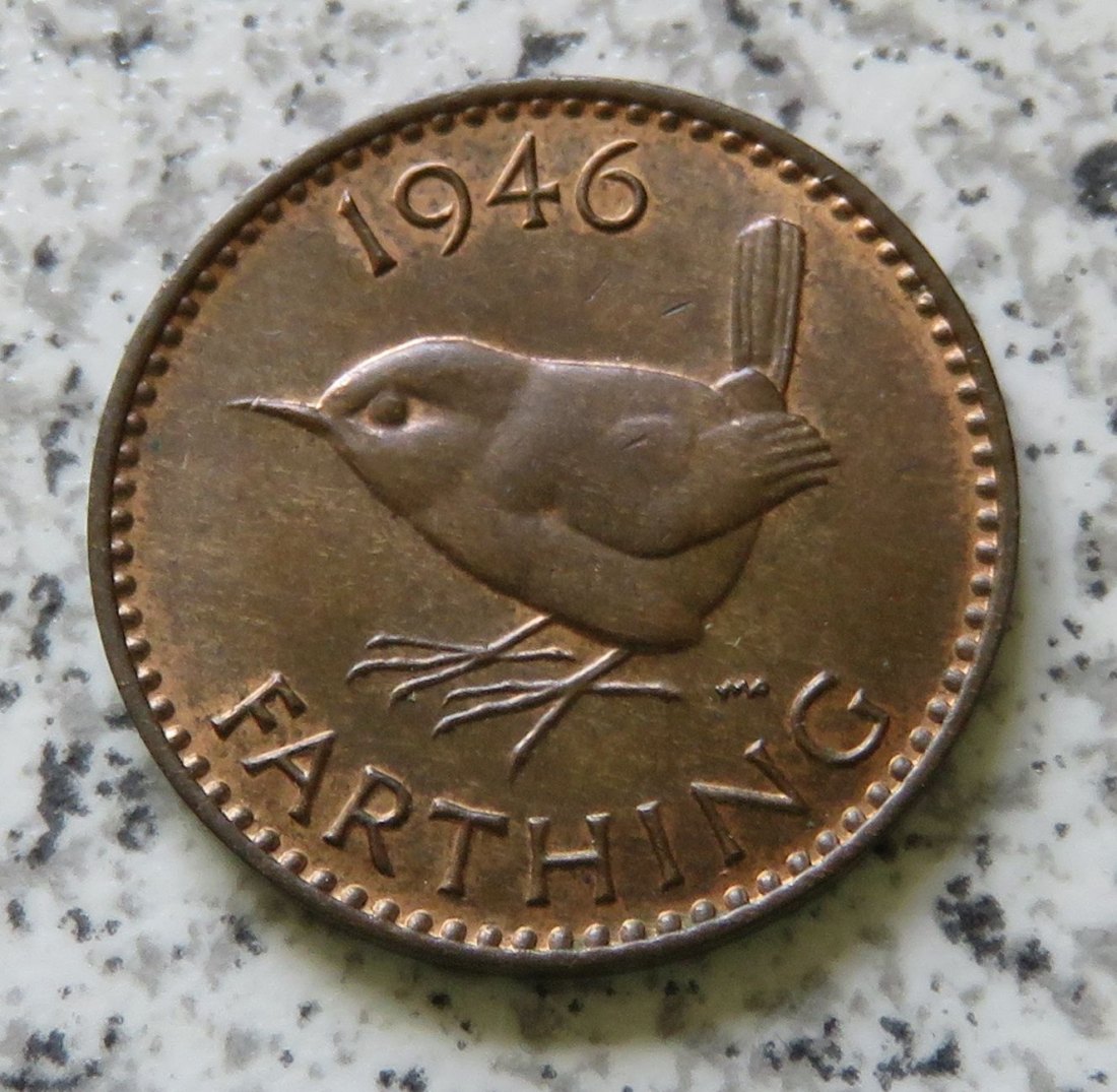  Großbritannien 1 Farthing 1946, Erhaltung   