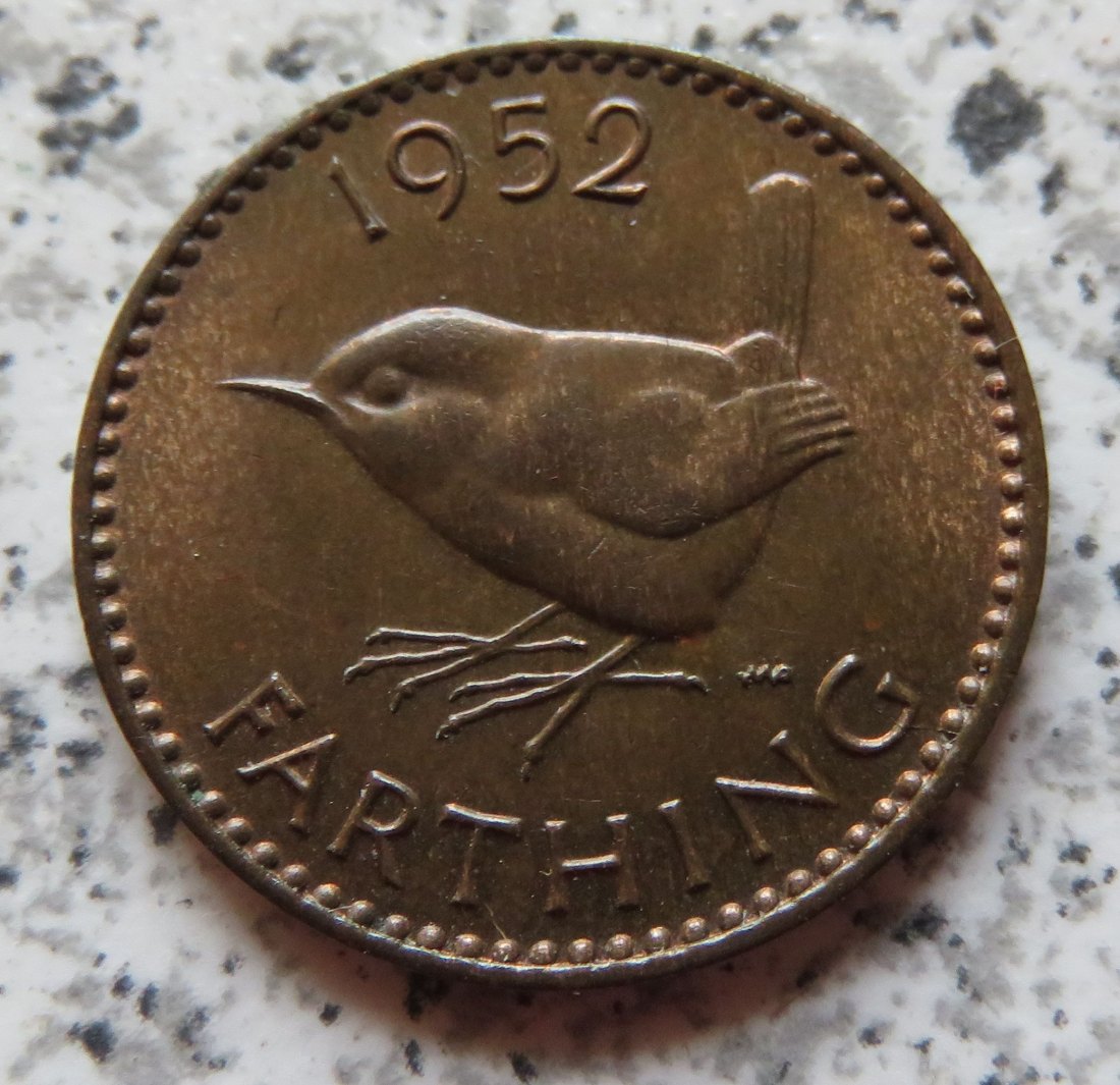  Großbritannien 1 Farthing 1952, Erhaltung   