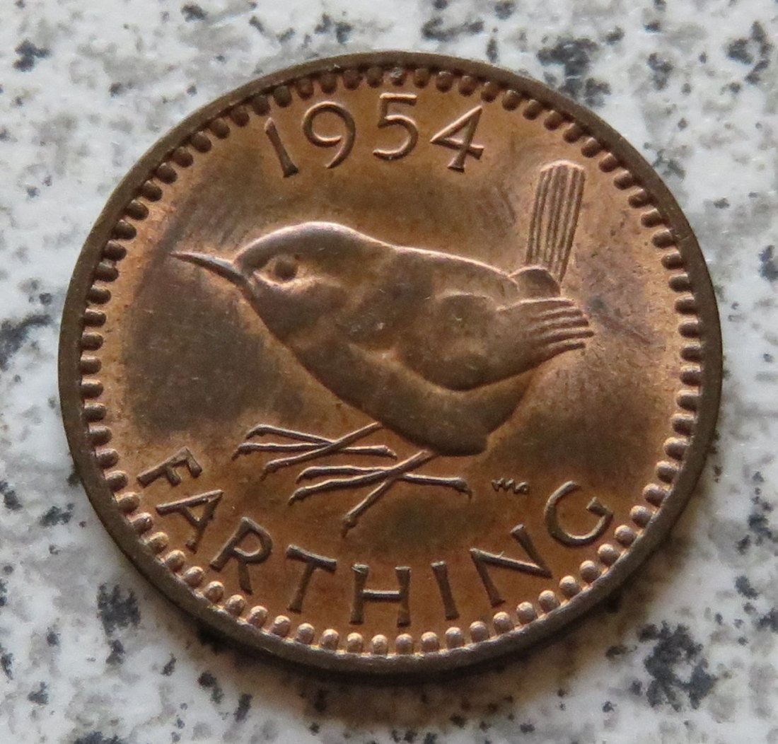  Großbritannien 1 Farthing 1954, Erhaltung   